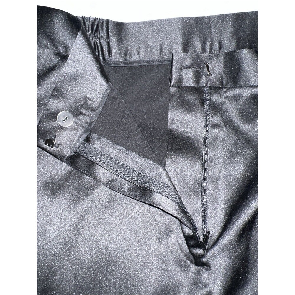Spenser Jeremy Woman Pants Floral Embroidered Black Silky 16W Party Chic Stretch - Picture 9 of 14
